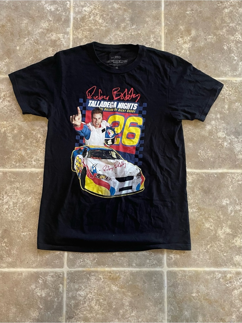 Hybrid Apparel Black Ricky Bobby Talladega Nights 36 Graphic Tee